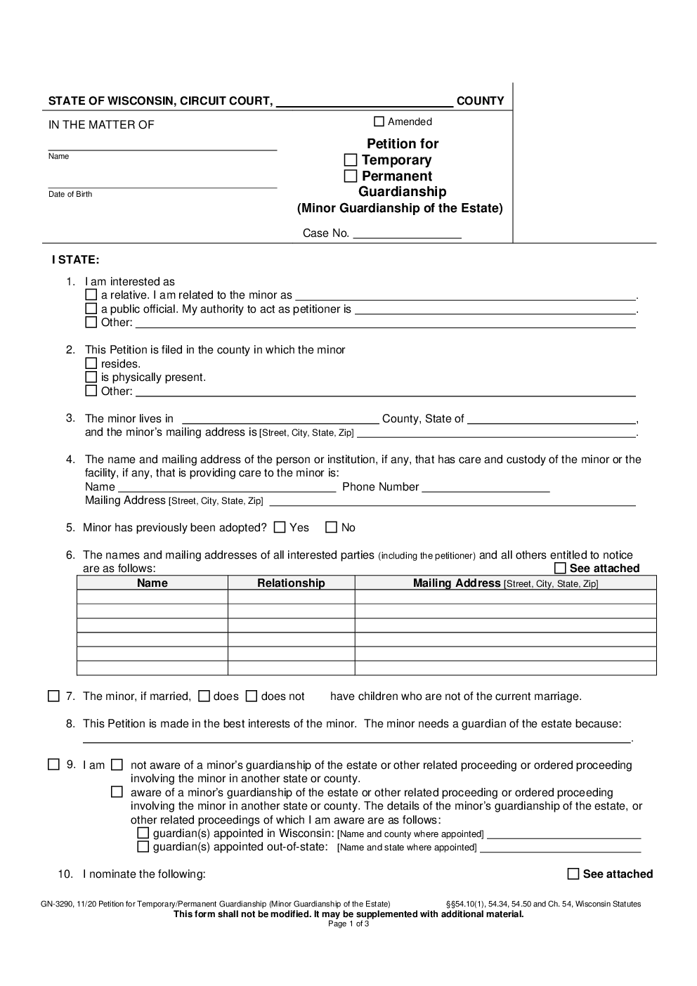 Temporary Guardianship Form Forms Docs 2023